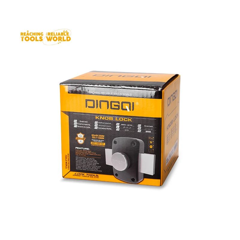 DingQi South America Wooden Door Brass Cylinder Double Unlock Door Rim Lock