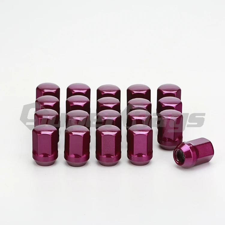 Customization N084 Hex 17mm  cone seat PURPLE  High performance  steel alloy racing Wheel lug nuts for car