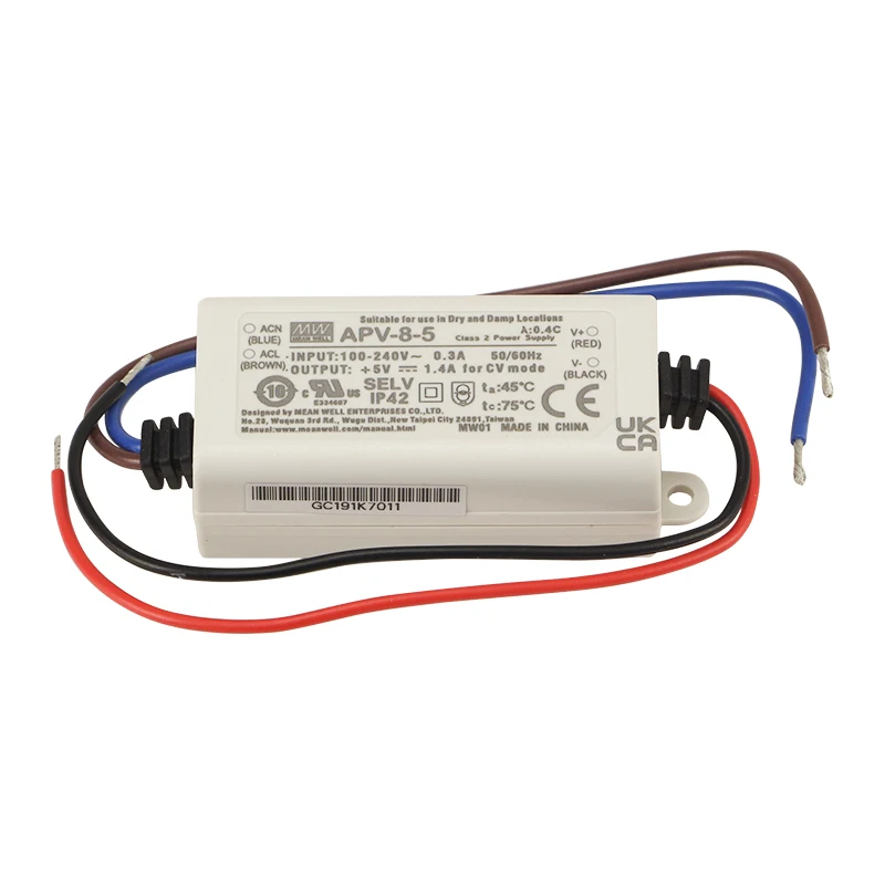 Meanwell бренд APV-8-24 0 ~ 1.4A 5 В 12 24 постоянного тока пластиковый корпус IP42 уровень