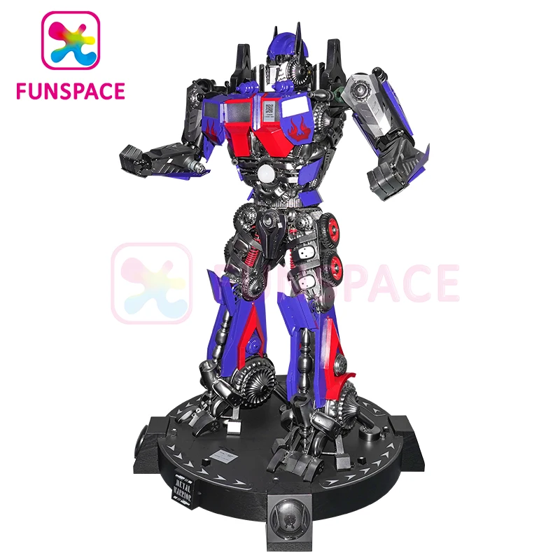 Funspace Game Center Large Yellow Blue Robot Metal Steel Model Transformer Welcome Robot