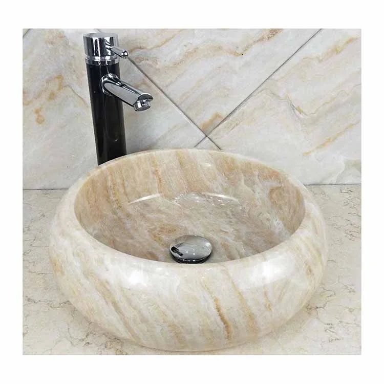 Standard Size Round Basinwash Natural Stone Onyx Sink Hand Wash Basin