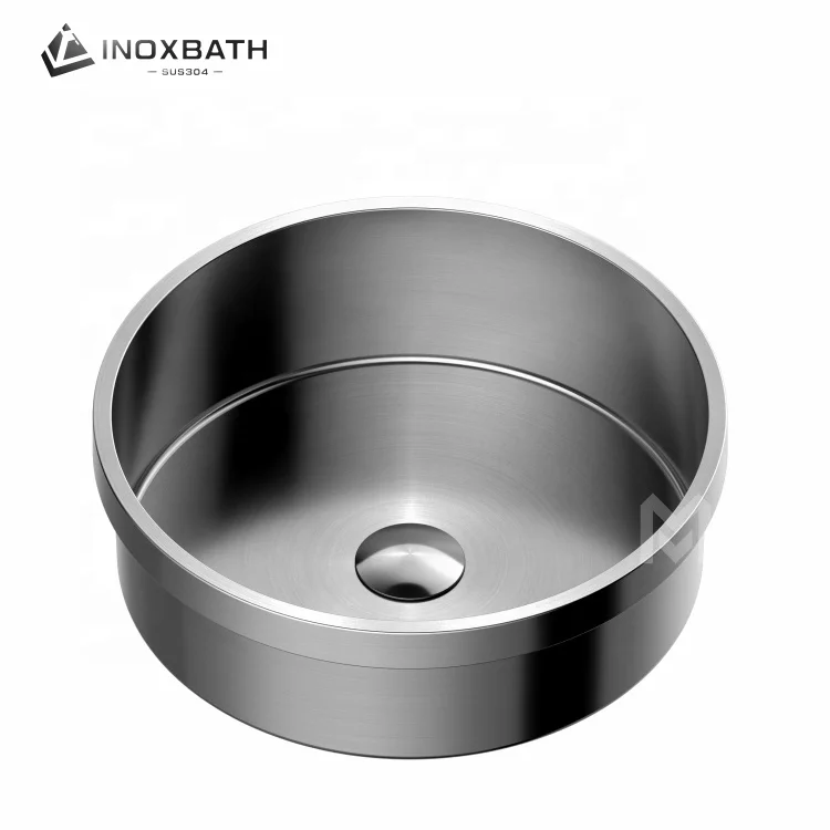 Customized Commercial Bathroom Hand Sink Basin 304 Stainless Steel Counter Top Washing Sink