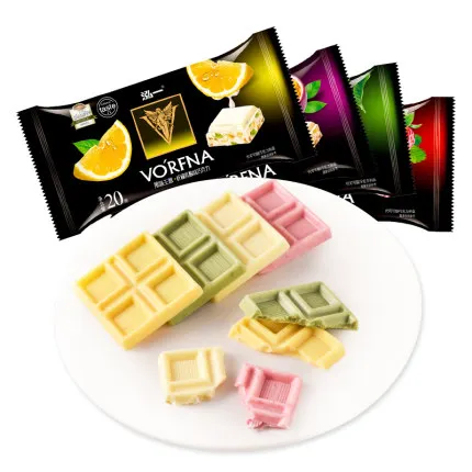 
OEM Multi colored milk multi fruit flavor chocolate 