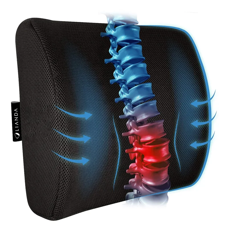 Factory Direct Pain Relief Back Support Cushion Office Chair   Removable Cover Backrest Pillows for Office Back Cushion