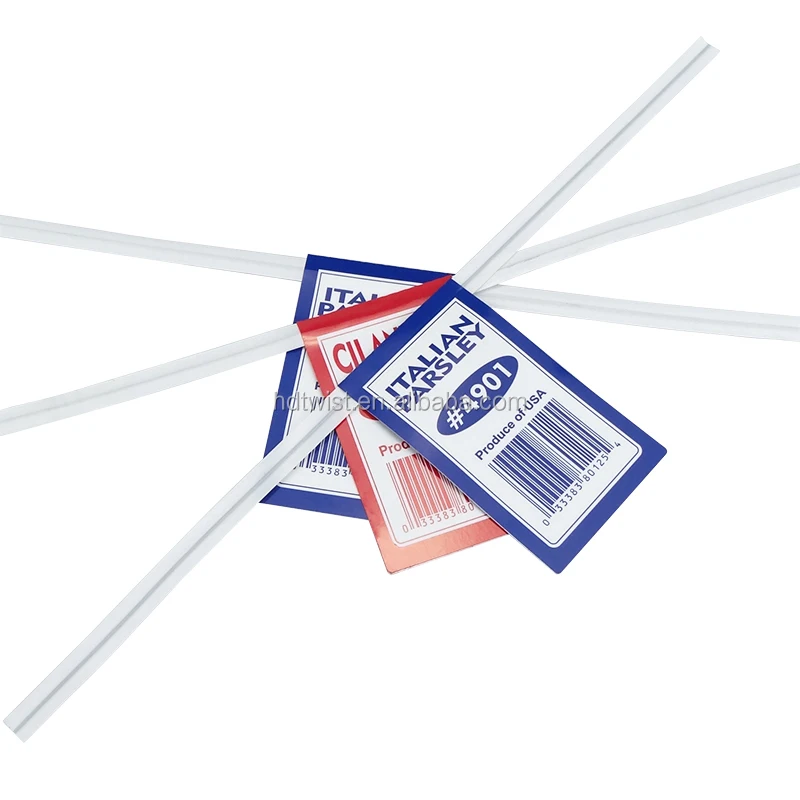 Customized Color biodegradable paper vegetable label twist tie for Vegetable