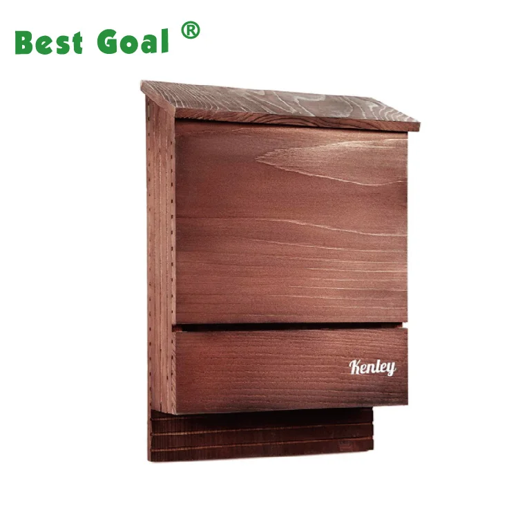 outdoor wooden Bat house Box Shelter with Large Double Chamber Handcrafted