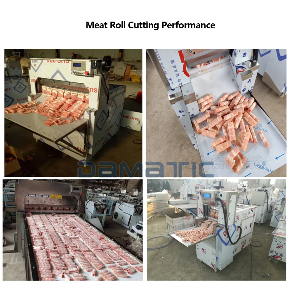 New commercial frozen pork beef meat slicer cutter machine with conveyor belt
