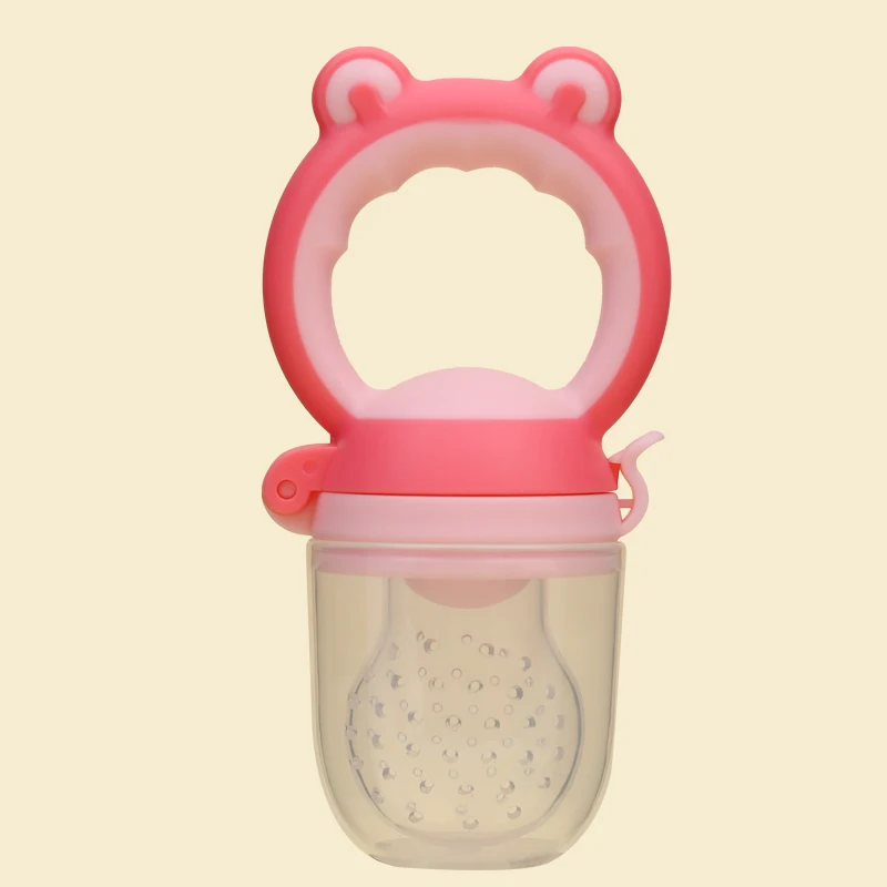 Toddlers Baby Teether Vegetable Fruit Toddler Teething Toy Ring Chewable Soother Frog Head Bite Fruit Food Supplement Feeder