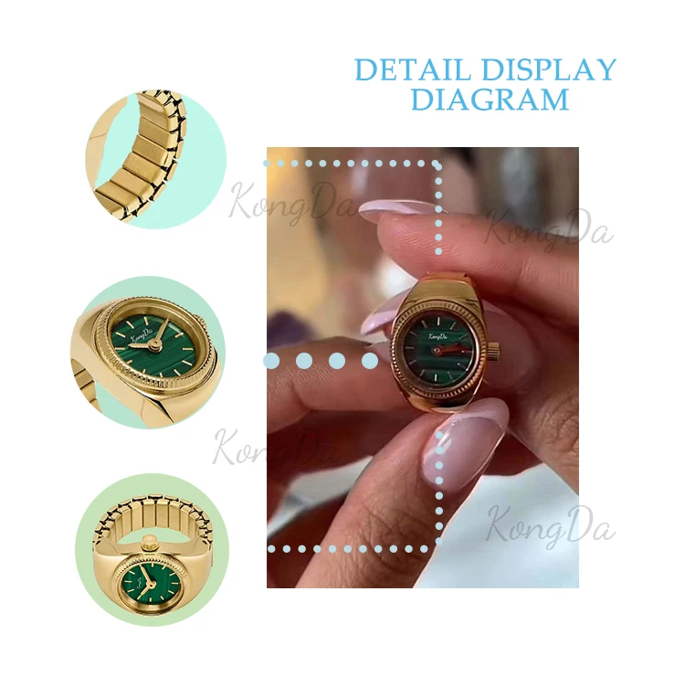 Fashion Lady Jewelry and Watch for Women Latest Design Luxury Quality Super Thin 1032 Movt Finger Ring Watch in Low Price