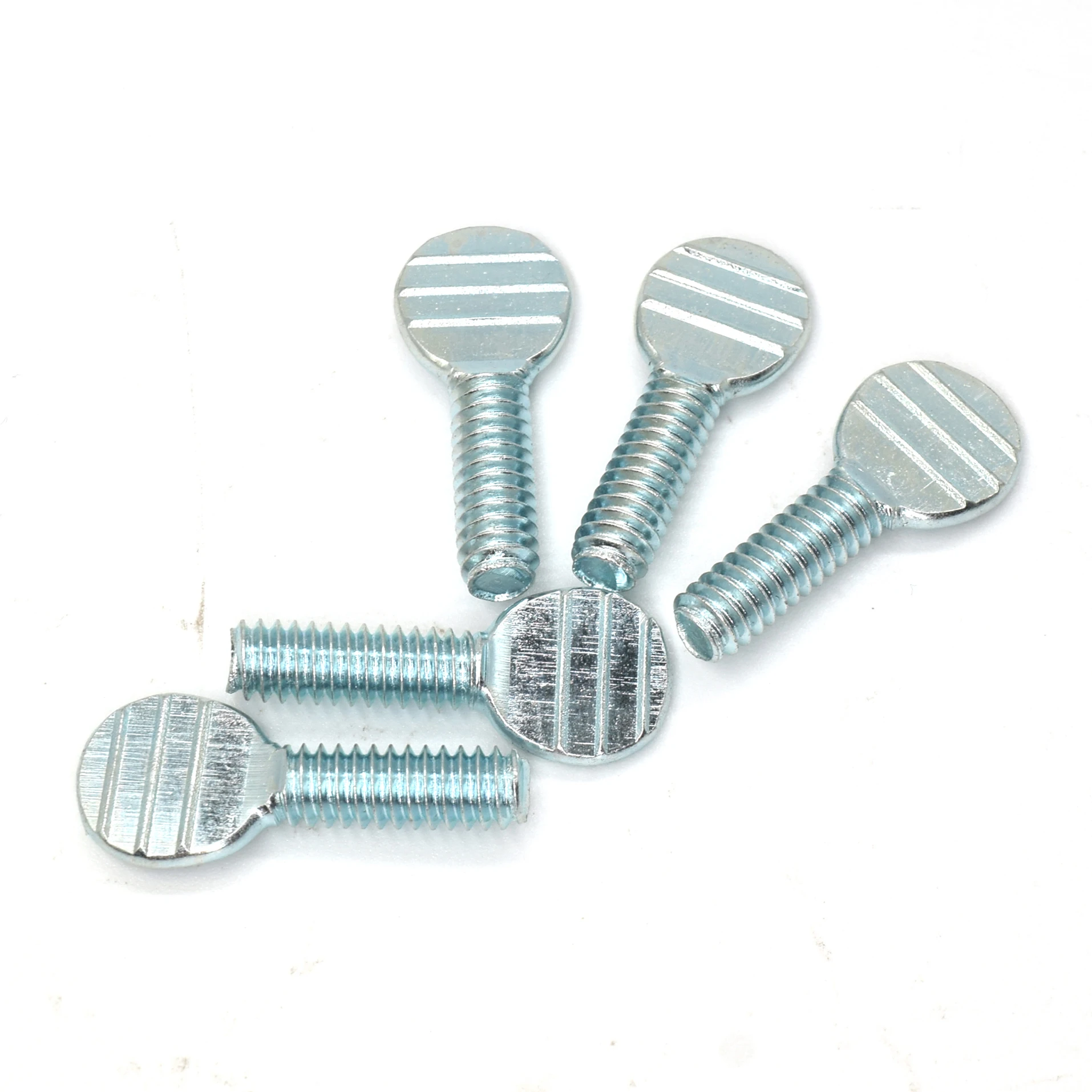 Metric thread special head hand tightened carbon steel galvanized waved plate flat spade head thumb screw