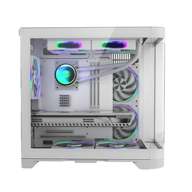 LY Factory Price OEM Curved Glass Full View PC Gamer Cabinet Support ARGB Fan ATX/MATX Cube PC Gamer Case