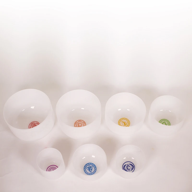 Frosted Chakra Milky Quartz Sound Therapy Singing Bowls