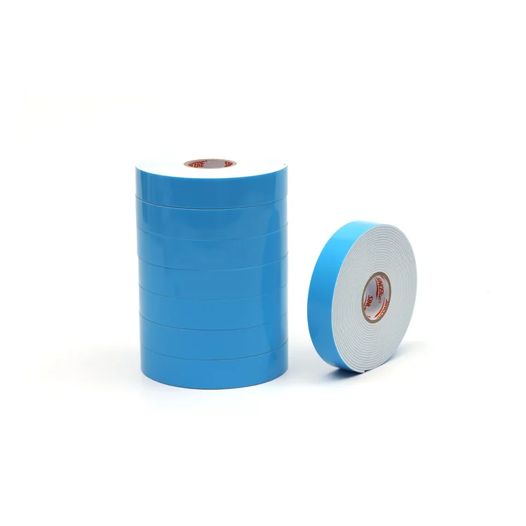 ISO9001 CE REACH ROHS Certification Heat Activated Strong Adhesive Easy Removable Double Sided blue Foam Tape