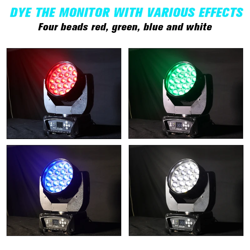 Aura Led Moving Light Rgbw Led Zoom Wash Moving Stage Beam Lights 19 Pcs 15W LCD Display 70 Led 90w Moving Head -20 - 40 95 21