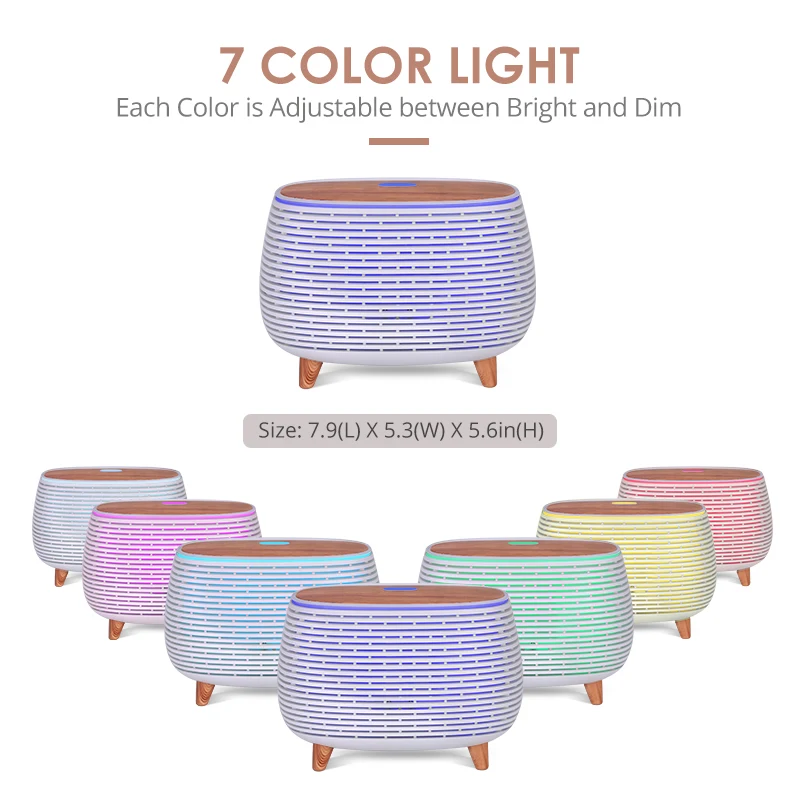 New BPA Free 400ml Ultrasonic Vaporizer Diffuser for Essential Oil,Hollow-Carved Aromatherapy Diffuser Cool Mist Humidifier