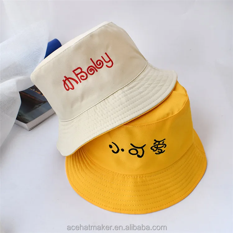3-8 Years Kids Summer Hat Reversible Duck Bucket HatGirls Boys Panama Fold Girls Sun hat Beach Fisherman Hat