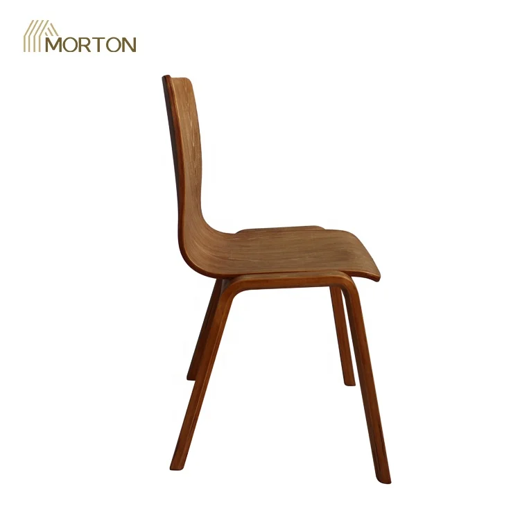 Modern design convenient double-sided wooden leather seat wooden chair foot dining chair supplier