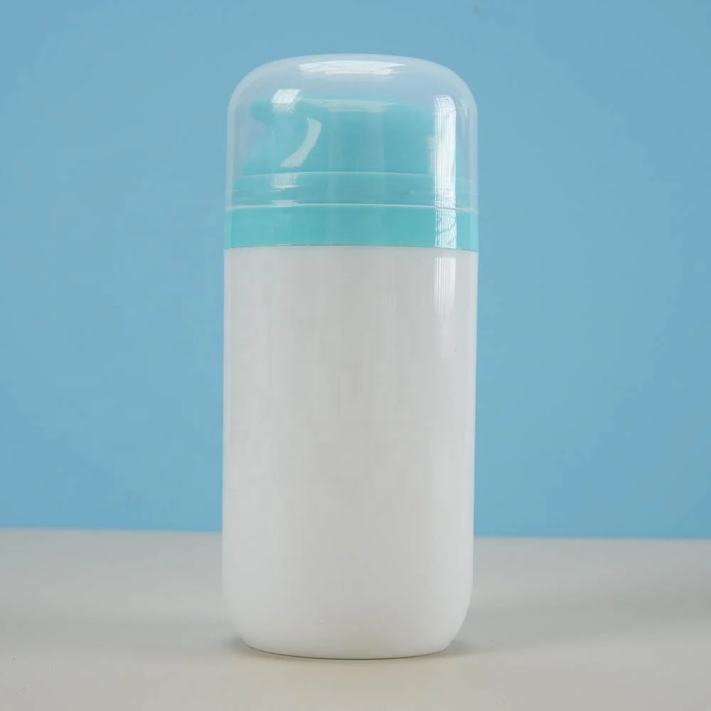 Injection color simple vacuum compression emulsion bottle Body milk dispenser tank custom skin care plastic packaging material