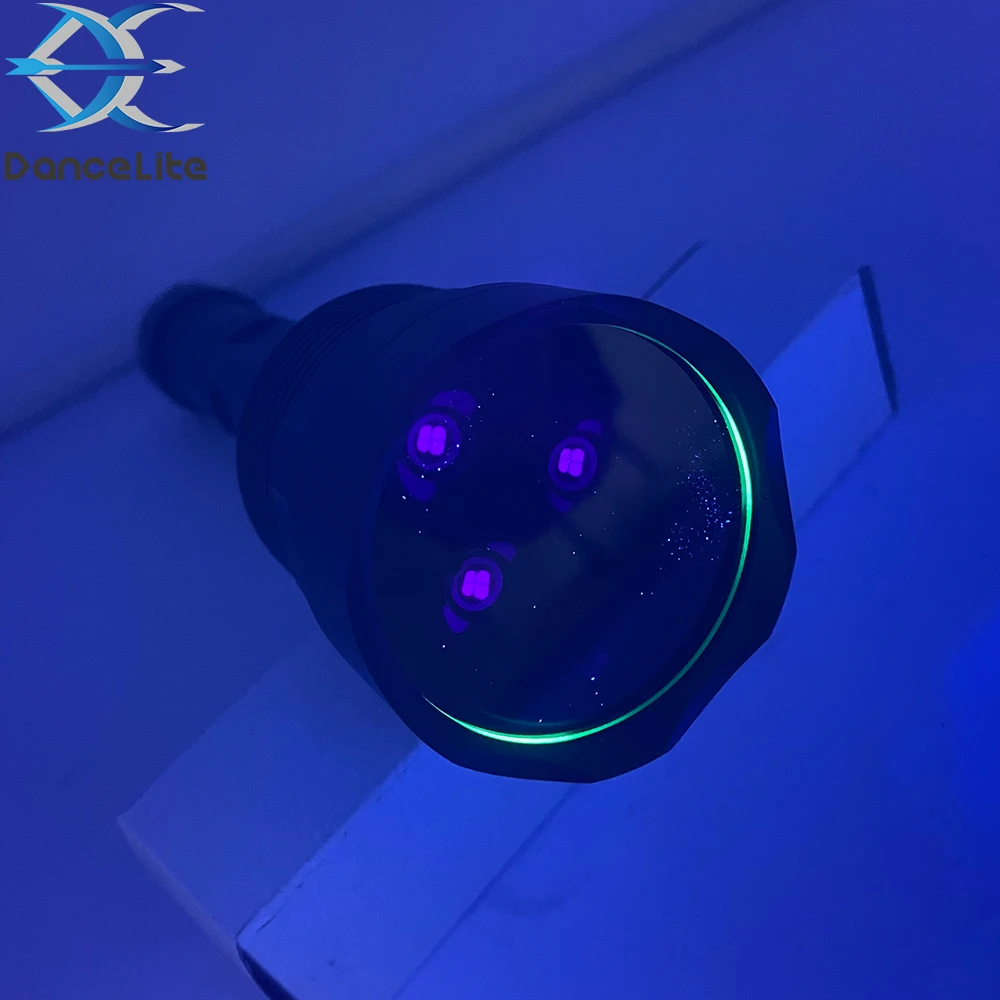 Super Powerful OEM 30W 3LEDs 3*UV 365nm LED Flashlight Professional Grade Ultraviolet Torch Lantern (Black Filter)