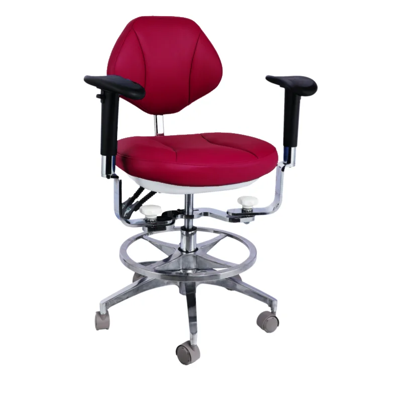 PU Leather Foot Control Operating Armrest Dental Office Chair Dental Medical Microscope Ergonomic Saddle Stool