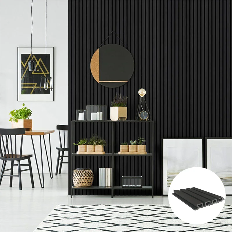 House Wall Interior Cladding Black Wood Plastic Composite Wpc Fluted Panels Other Boards