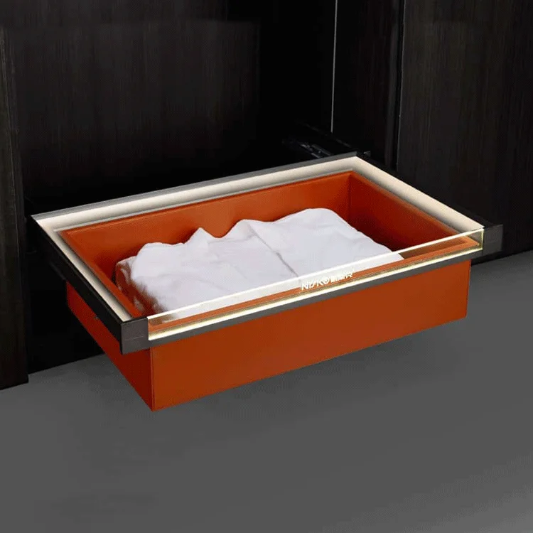 Aluminum Frame Hanging Clothes Wardrobe Leather Jewelry Tray Armoire Top Led Light Metal Customize