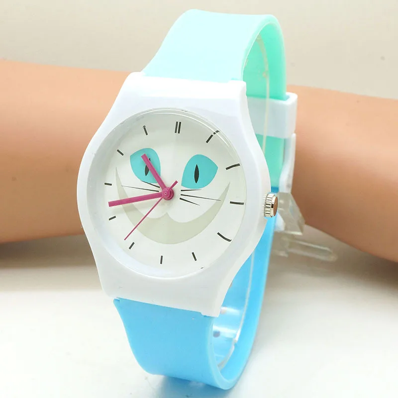 Lovely Cartoon Design Women Quartz Watch Jelly Sweet Silicone Boys Girls Wristwatch