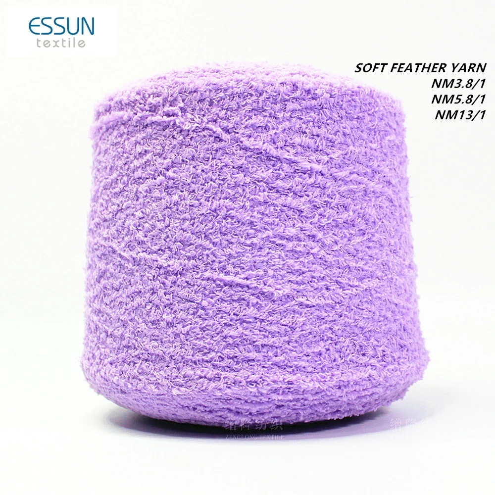 Новое поступление, домашняя тканевая пряжа NM3.5 NM6.0 NM9.0 NM13 100% из микрофибры, полиэфирная супермягкая перьевая пряжа, необычная пряжа
