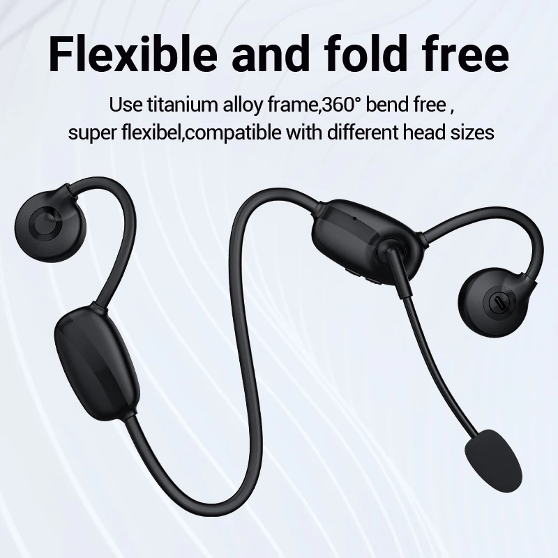 Bone Conduction wireless Earphones Ear Hook Cordless Headset with Double Microphone Stereo Sport Painless headphones