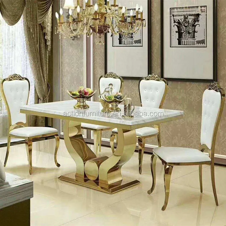 New modern designs dining set long glass rectangle dining table and chairs C215