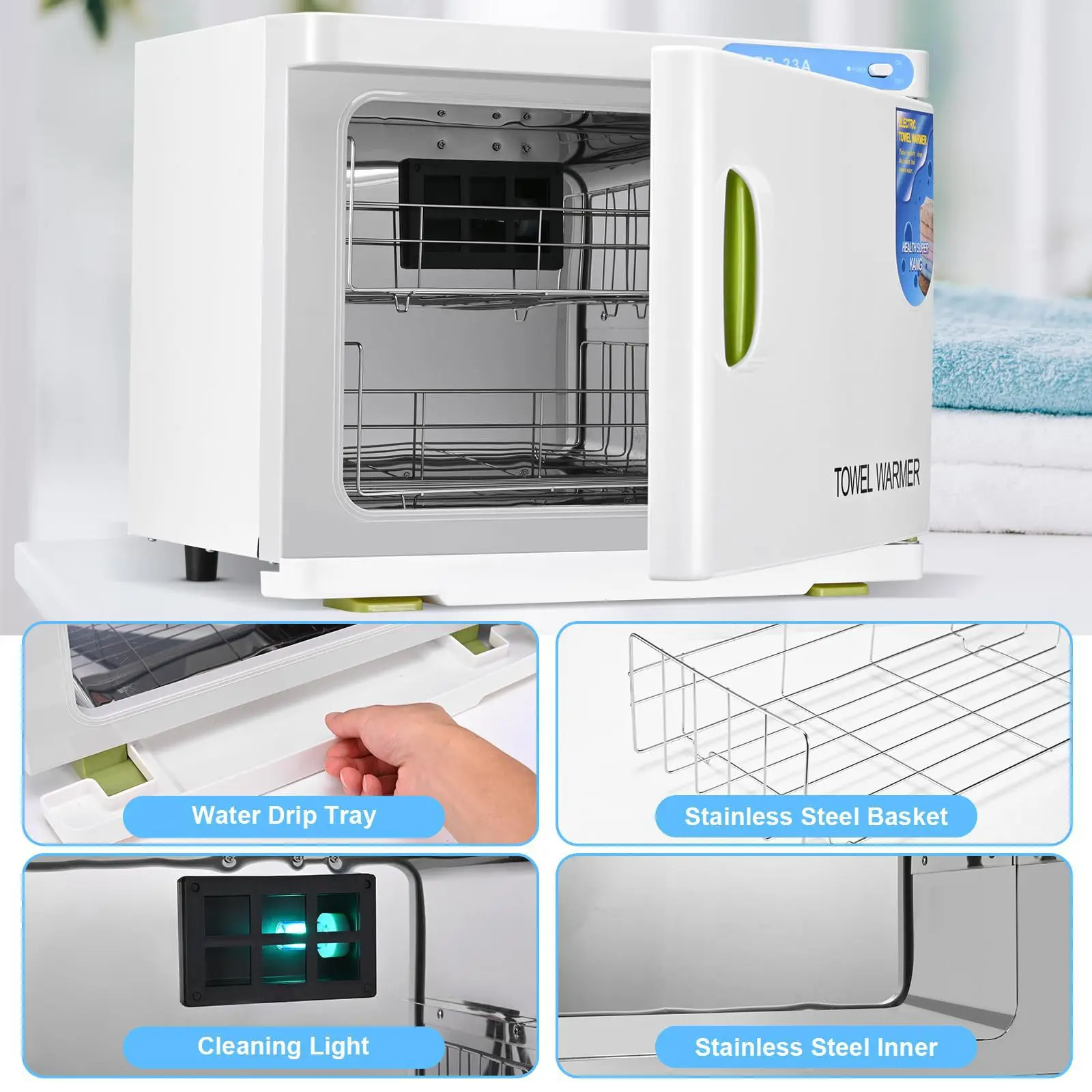 Professional 23L Disinfection Cabinet Electric Hot Towel Heater Dryer for Spa Salon Towel Warmer Sterilizer