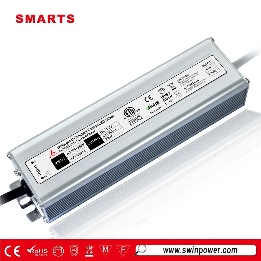 12 volt 72w led driver regulated constant voltage led power supply 12v