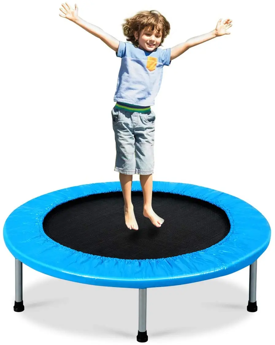 FANDING Jump Indoor Fitness Kids Safety Round mini rectangle trampolines
