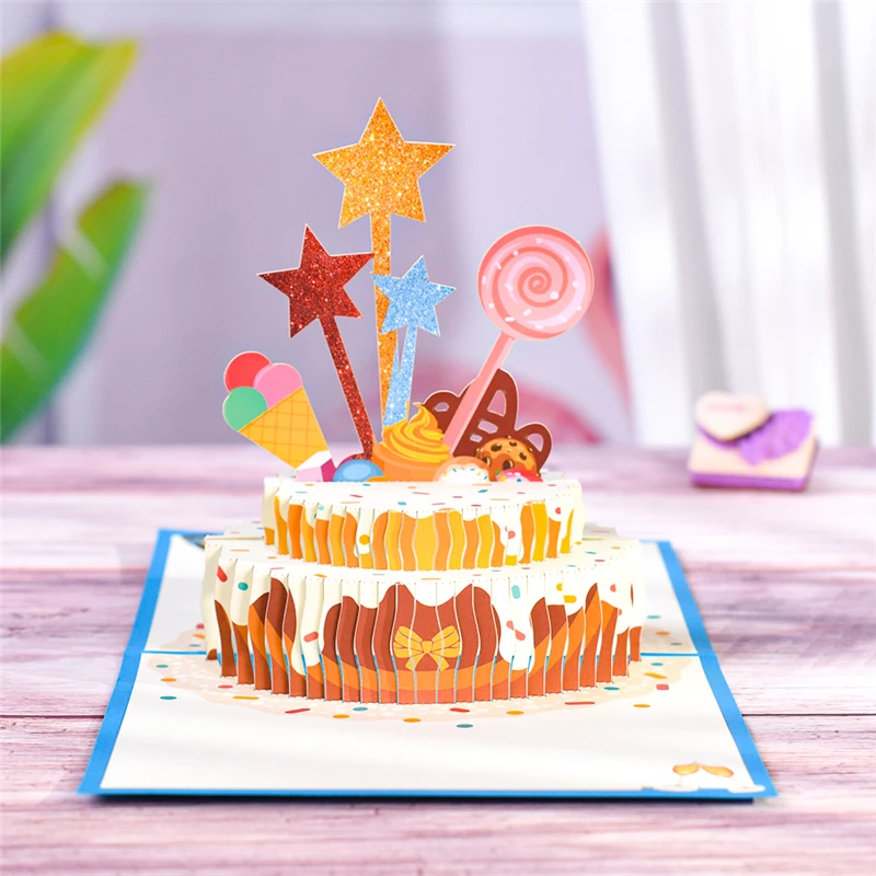 3D Pop-Up Cards Flowers Birthday Card Anniversary Gifts Postcard Maple Cherry Tree Wedding Invitations Greeting Cards