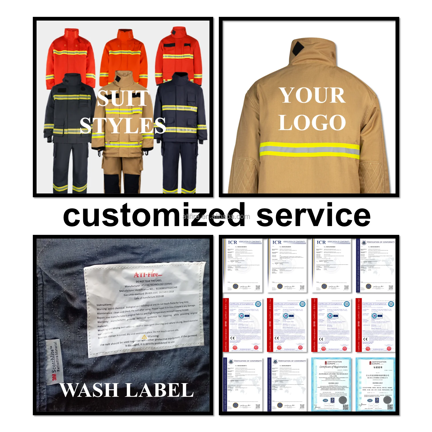 Flame Retardant EN469 Nomex IIIA Firefighter Suits Aramid Fire Gear Fireman Uniform Firefighting Clothing Cotton helmet boots