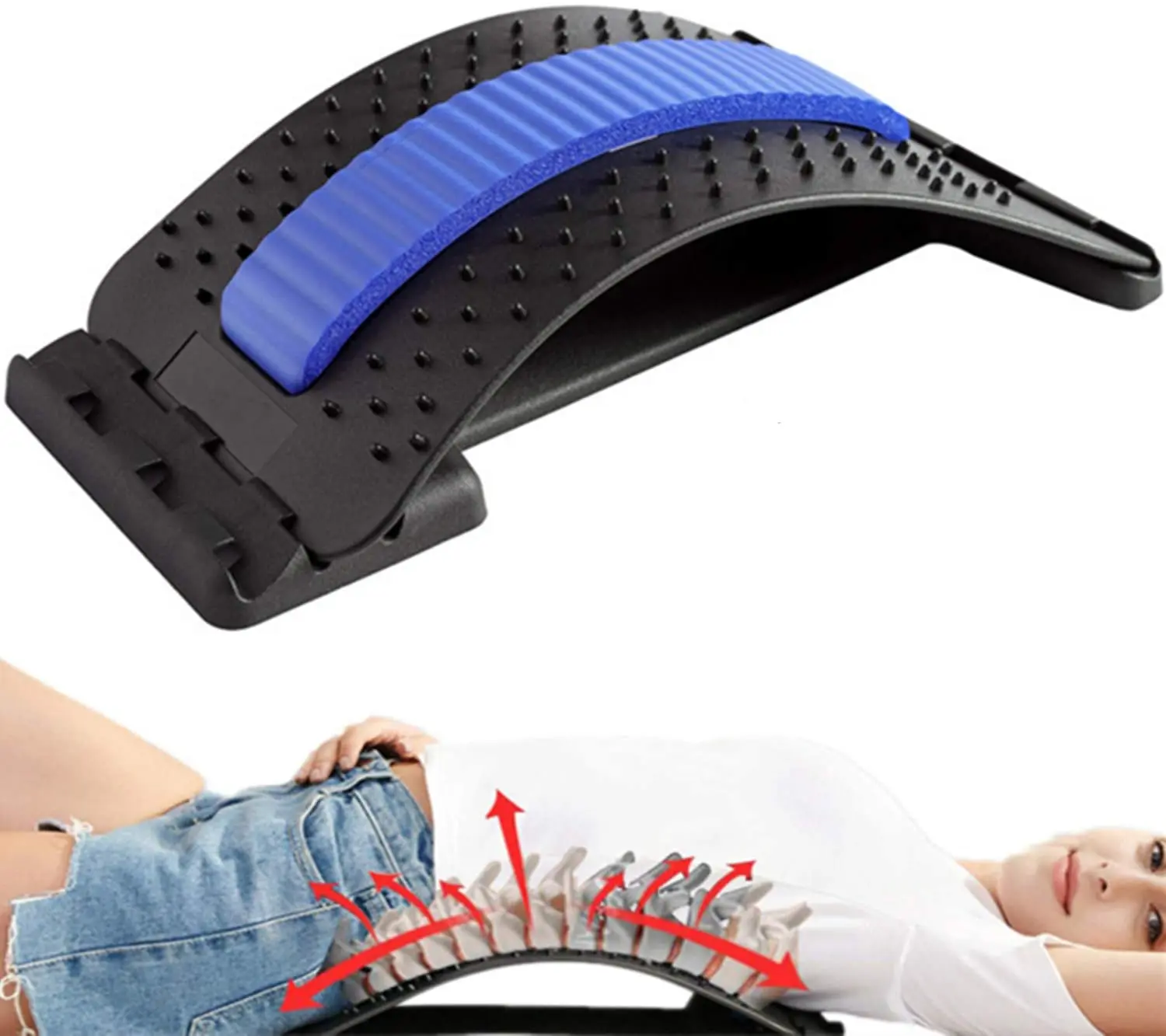 Pain relief sports fitness home using lumbar magic magnetic back massage stretcher