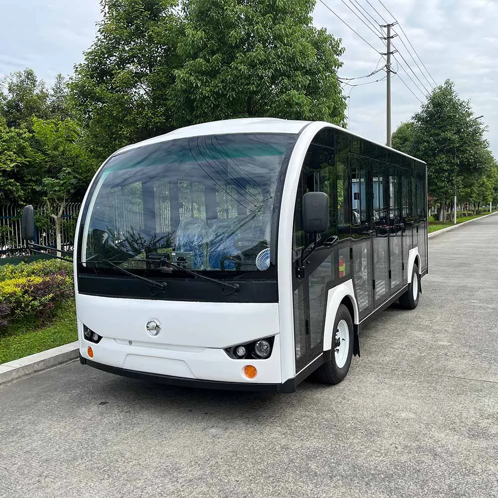 23 Seater Electric Sightseeing Bus Tour Bus with Doors Mini Bus Scenic Spots Carry Passengers With Air Conditioning