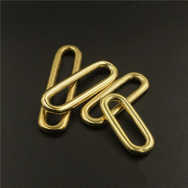 Customized Solid Brass Oval Ring Connection Shoes Bags Garment Belt Adjustment Oval Seamless Ring