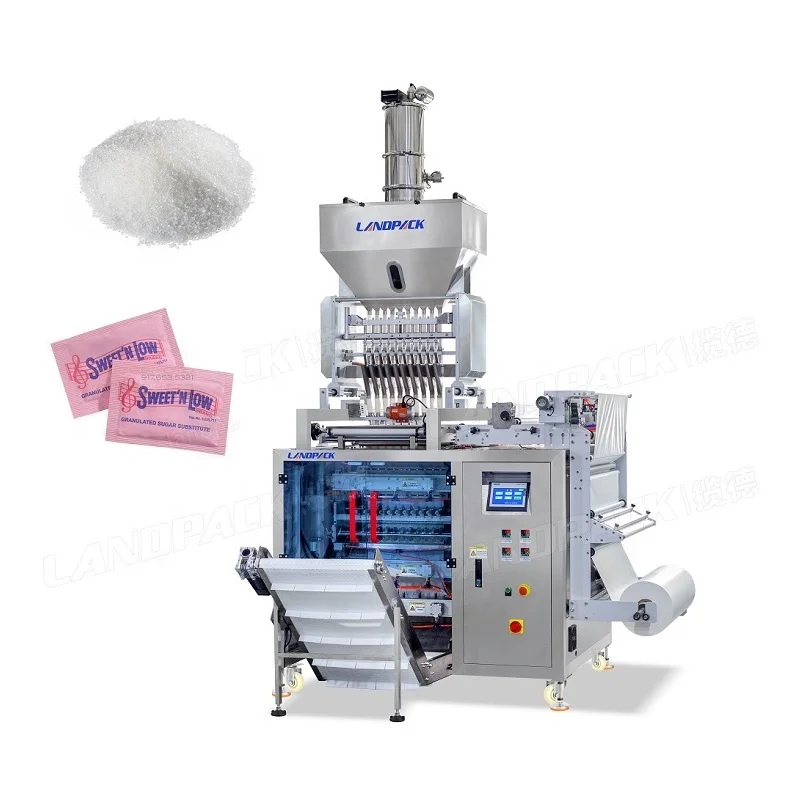 LANDPACK Multi-lane Automatic Vertical Instant Coffee 4 Side Bag Sugar Sachet powder packing machine 10 lane sugar packing machi