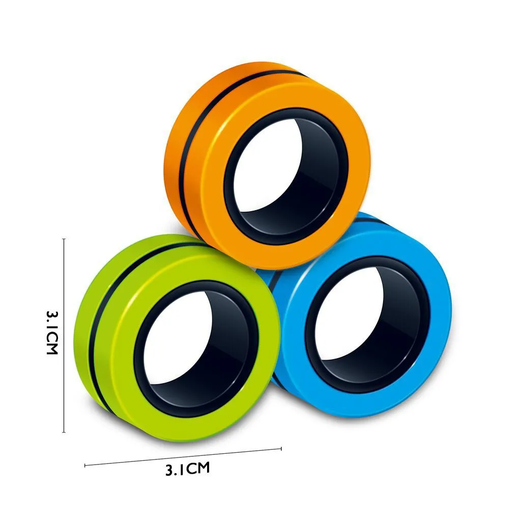 3 предмета в комплекте, магнитные кольца игрушки Fidget Профессиональный фиджет-Спиннер, игрушка для снятия стресса, кольца декомпрессии офисные Непоседа игрушки для пальцев