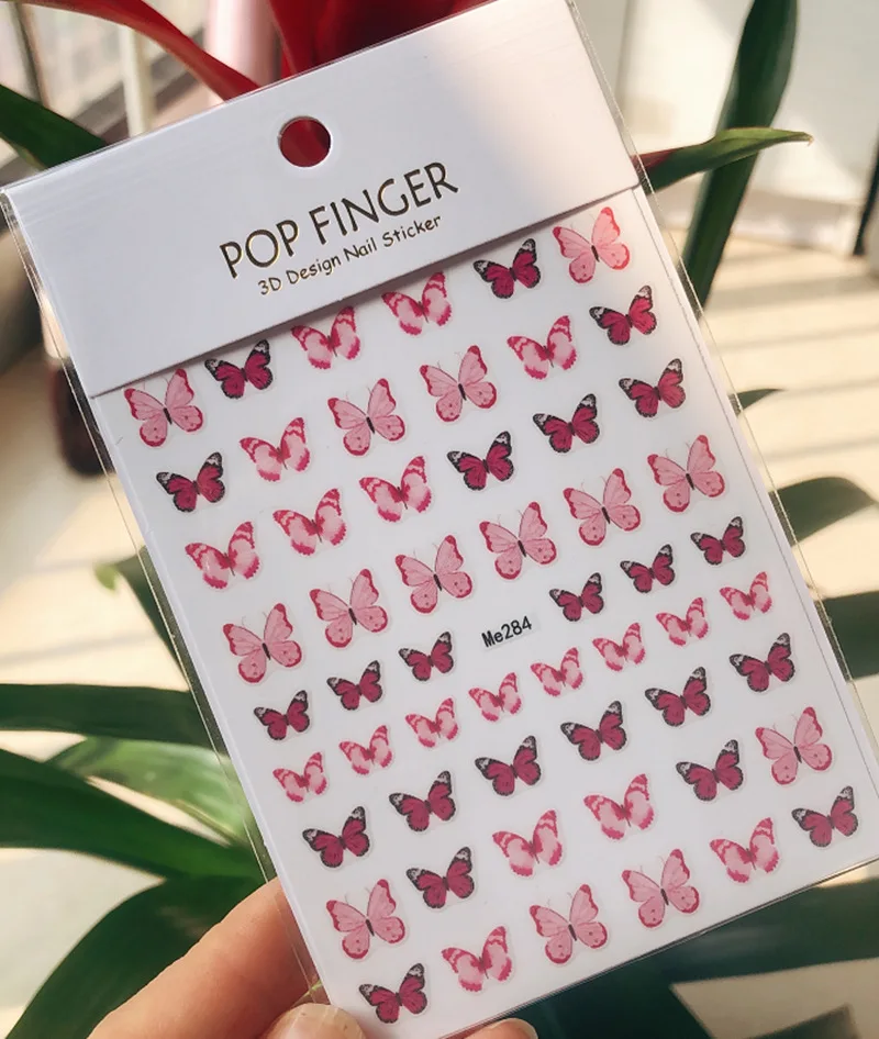 High Quality Cheap Nails Stickers 2023 Colorful Butterfly Nail Art Sticker Decals Spring Summer Flower Nail Art Stickers