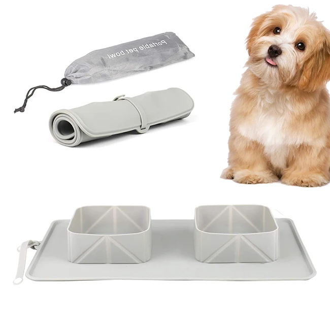 2021 factory best quality bpa free custom portable dog pet silicone  bowl
