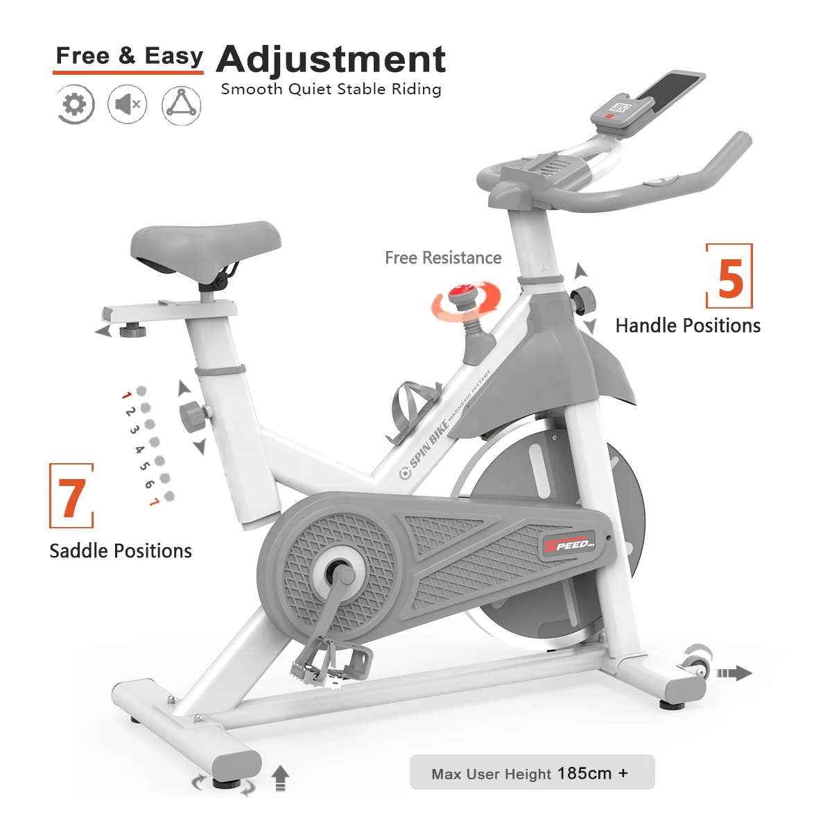 Home Fitness Equipment Bicicletas Spinning, Magnetic Spin Indoor Cycling Bike Stationary with Zwif