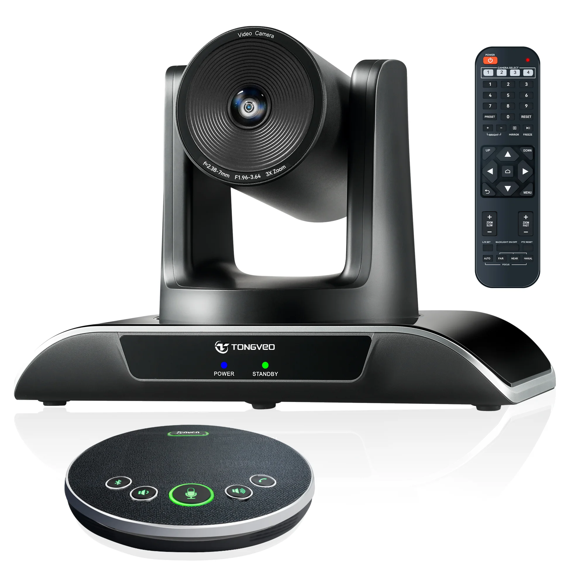 Cost-effective Audiovisual Conferencing Group with 3X Optical Zoom USB3.0 HDM1 PTZ Conference Camera and BT Speakerphone
