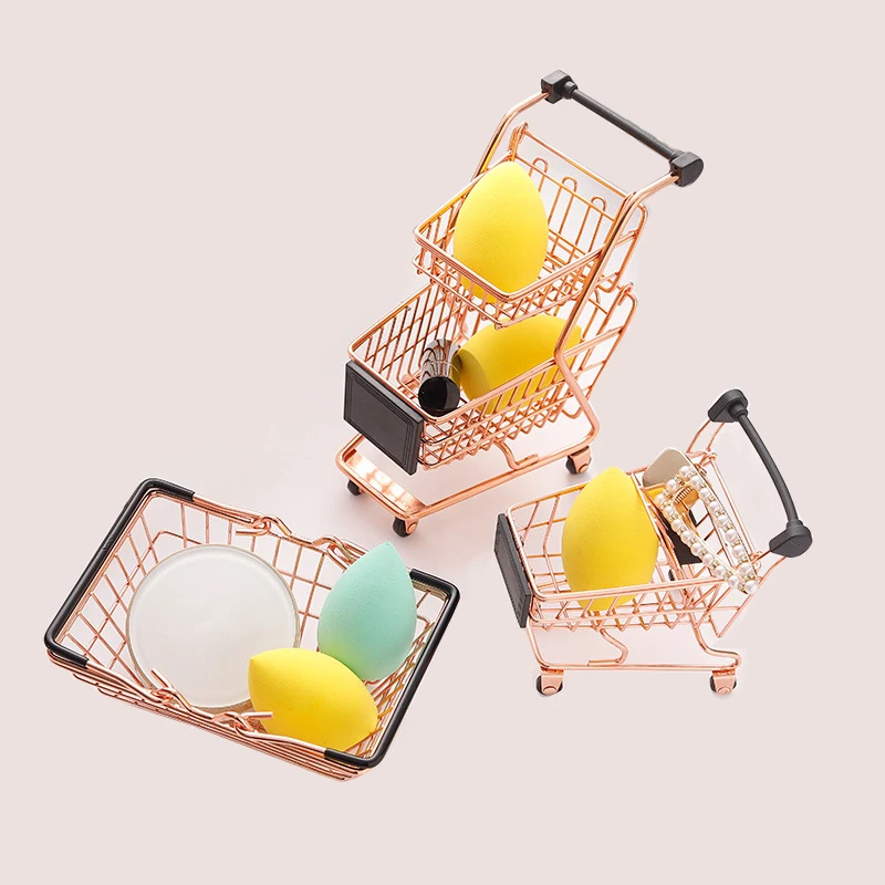 
Metal Shipping Cart Makeup Decorative Tools Cosmetic Steel Puff Sponge Holder 