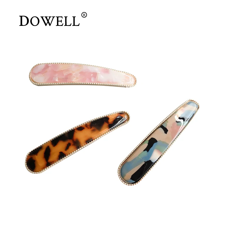 DOWELL one-word clip acetate sheet hair accessories acetate small hair spring clips
