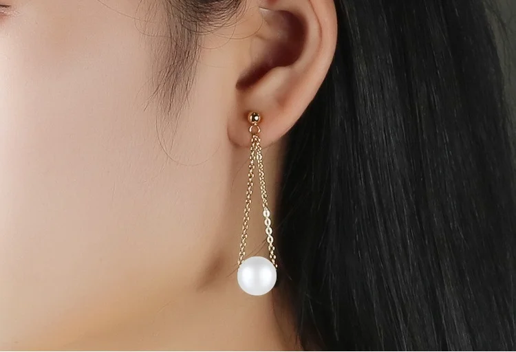 316L cheap vintage metal pearl ball earring gold stud