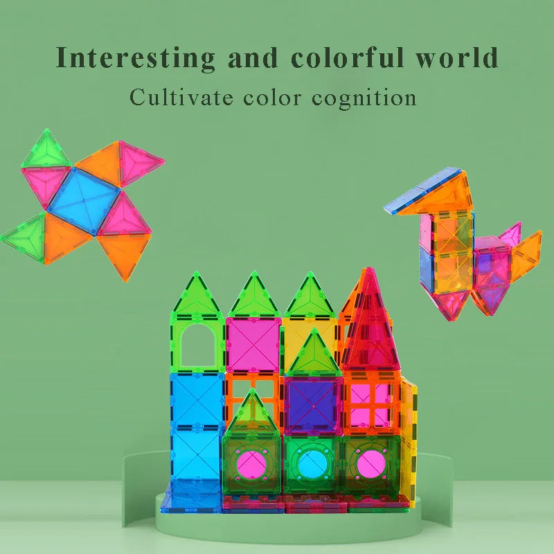Creative 3D Colorful Window Puzzle Magnetic Tablets Strong Magnetic Kids Building Block Toy Set Developing Boy Girl Intelligence