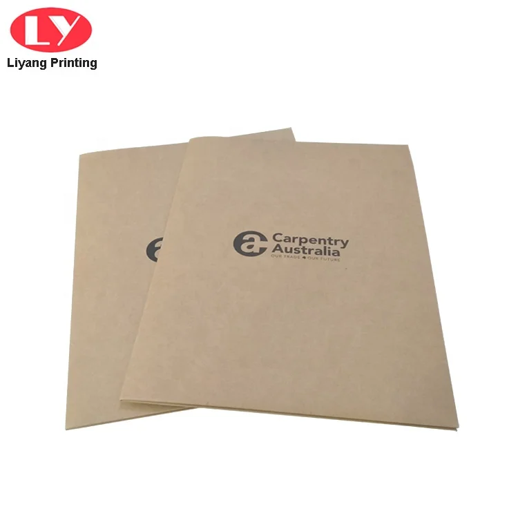 
A4 Folder with Flap for Files Holder Presentation Folder Kraft Paper 100% Recycled Brown Two Pocket Design 