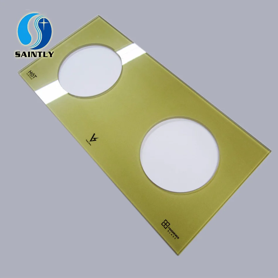 Flower pattern silk screen Printed Gas Stove Panel Glass Heat Resistant Induction Cooker Tempered Glass